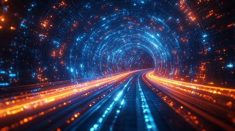 科技高速隧道夜景