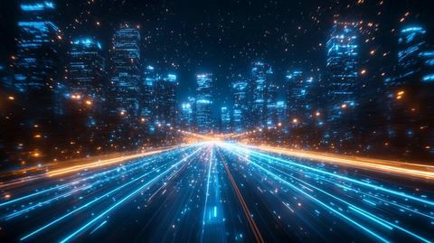 科技高速隧道夜景