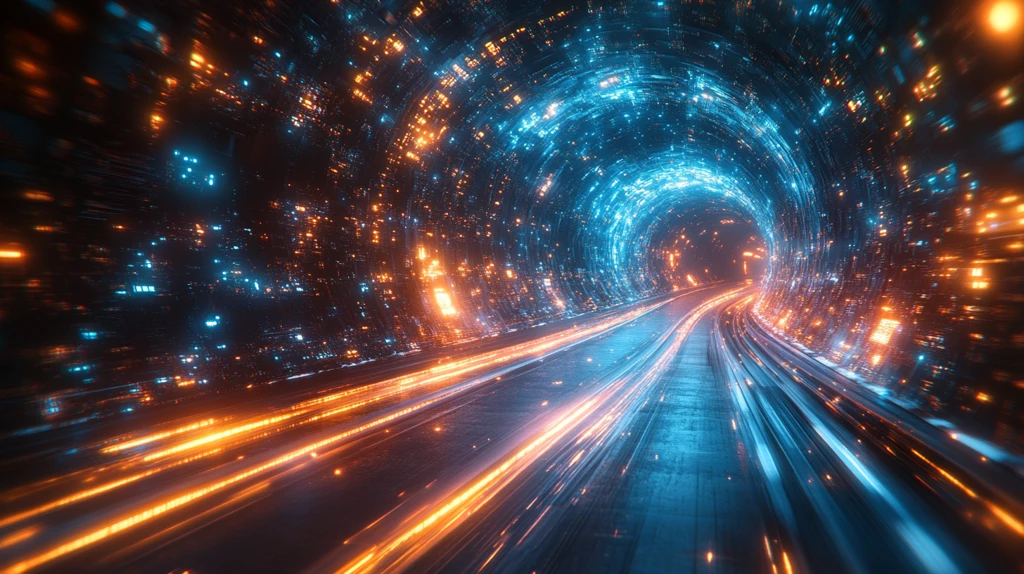 科技高速隧道夜景