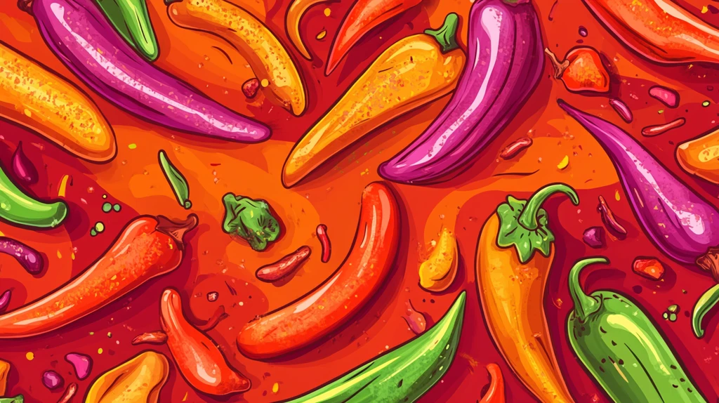 辣椒插画背景