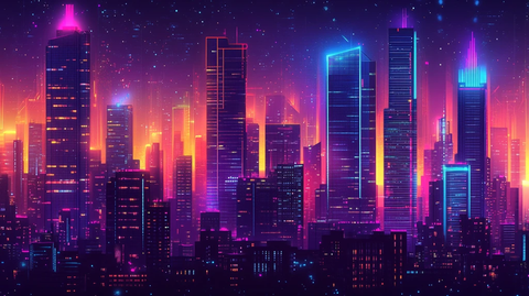 霓虹灯与摩天楼