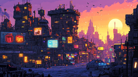 霓虹灯与摩天楼