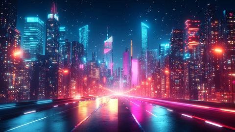 霓虹灯与摩天楼