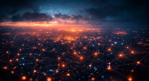 数字网络城市景观