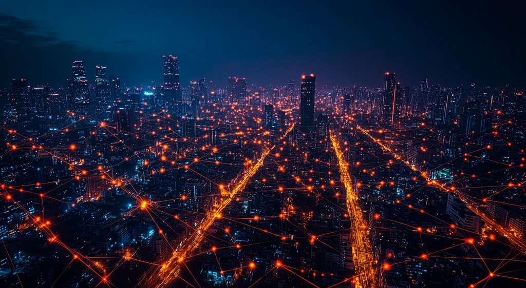 数字网络城市景观