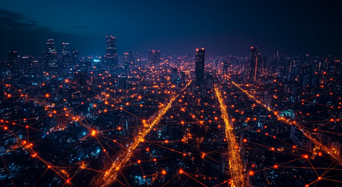 数字网络城市景观