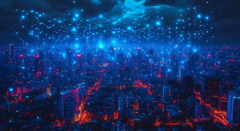 数字网络城市景观