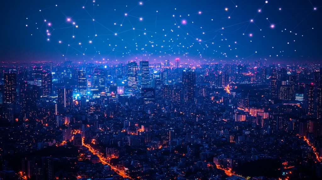 无线网络城市夜景