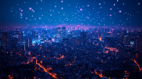 无线网络城市夜景