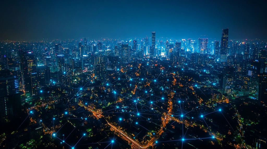 无线网络城市夜景