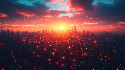 数字网络城市连接