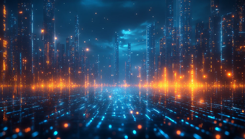 数据流动都市夜