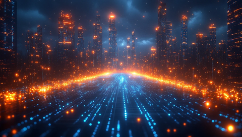 数据流动都市夜