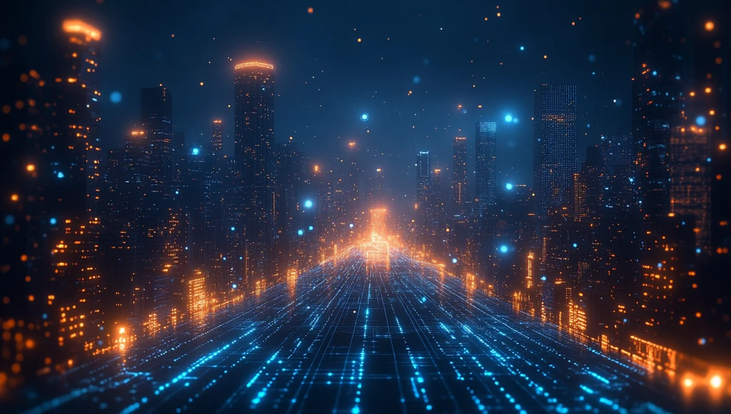 数据流动都市夜