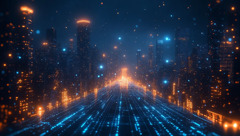 数据流动都市夜