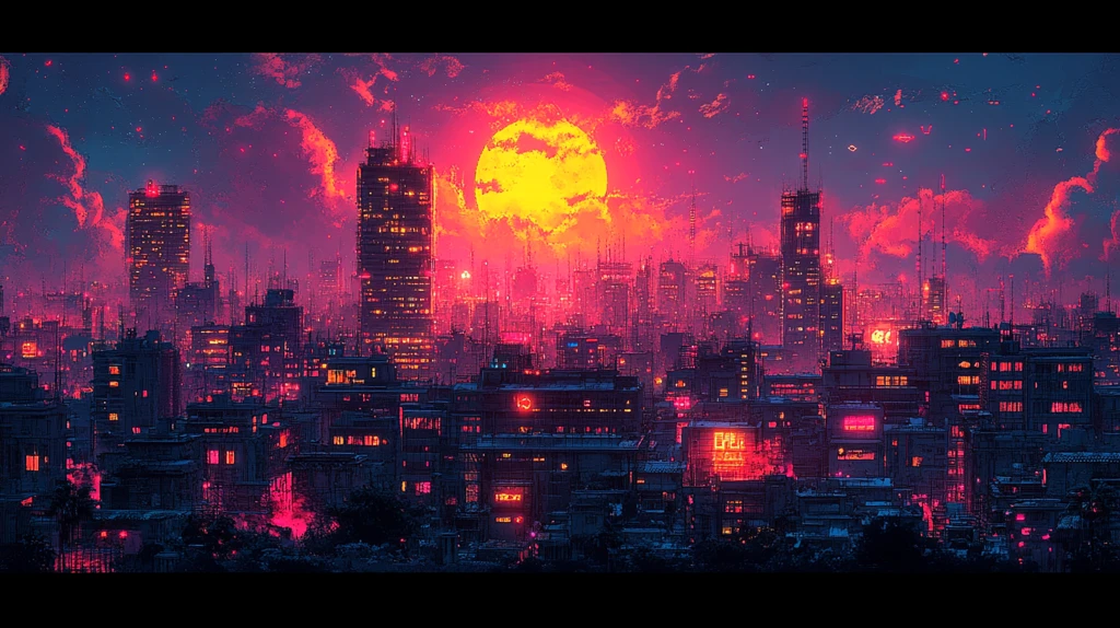 未来网络城市夜景