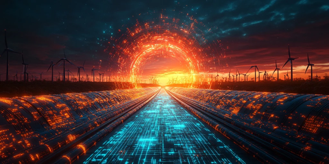 管道风力发电机日落