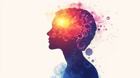 人像头脑齿轮光芒