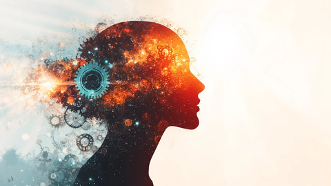 人像头脑齿轮光芒