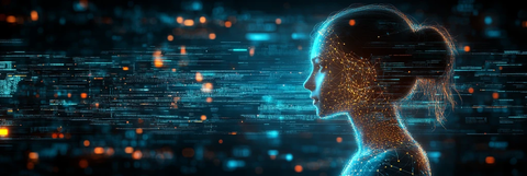 数字界面蓝绿光