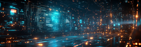 数字界面蓝绿光