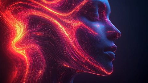 人类轮廓思维流动