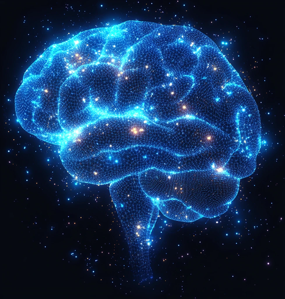 蓝色神经网络图