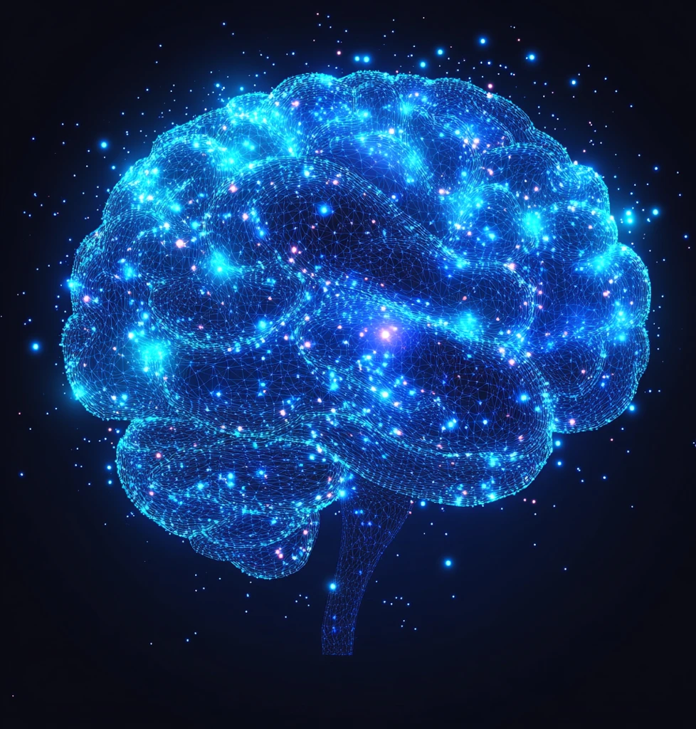 蓝色神经网络图