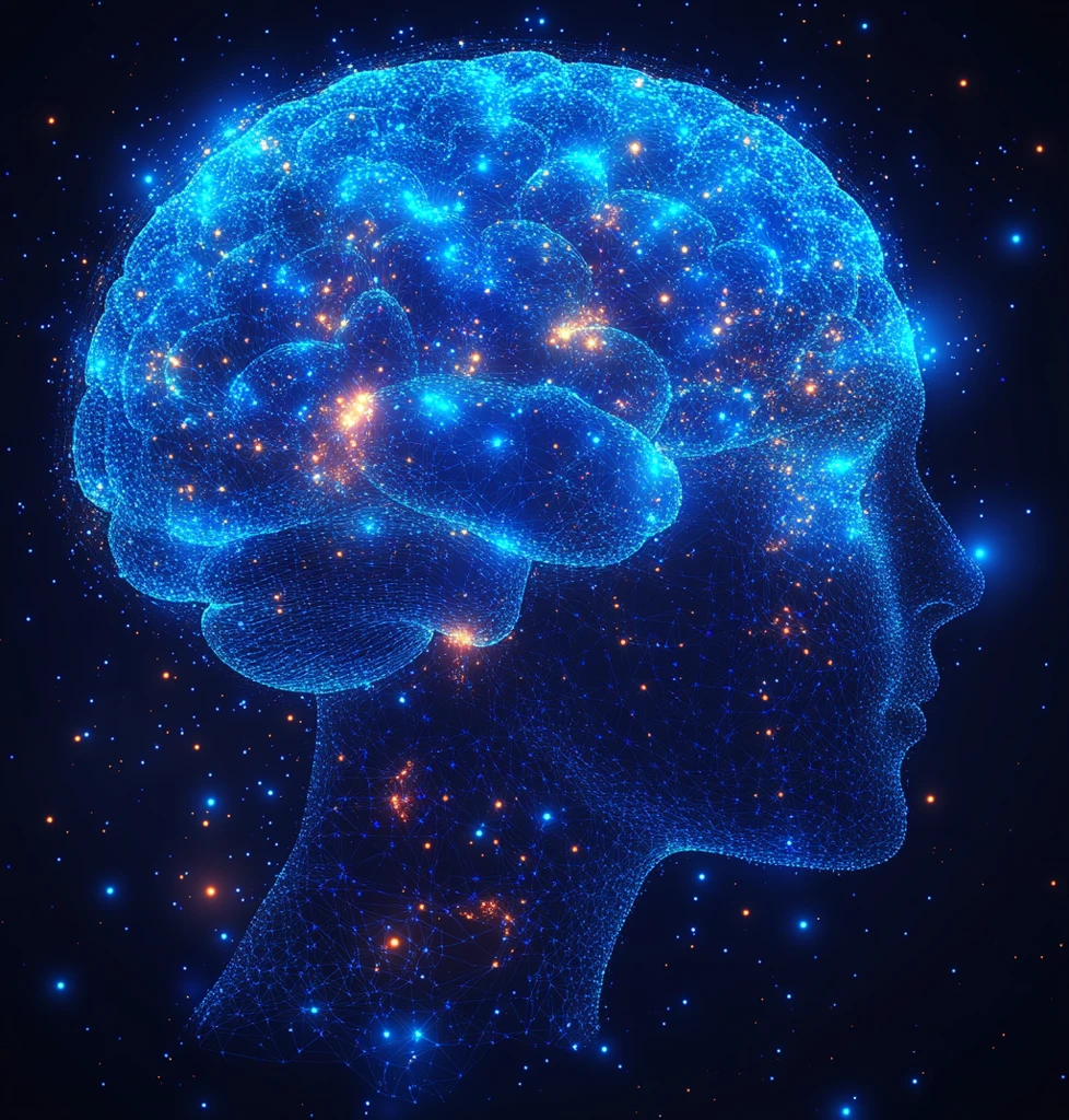 蓝色神经网络图