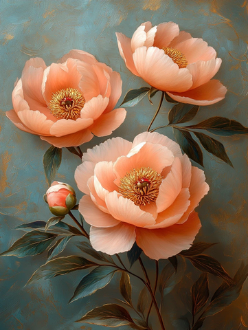 芍药叶脉交织图