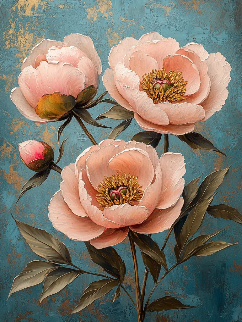 芍药叶脉交织图