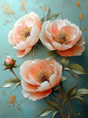 芍药叶脉交织图