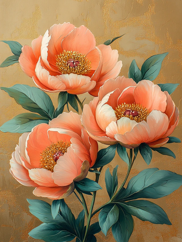 芍药叶脉交织图