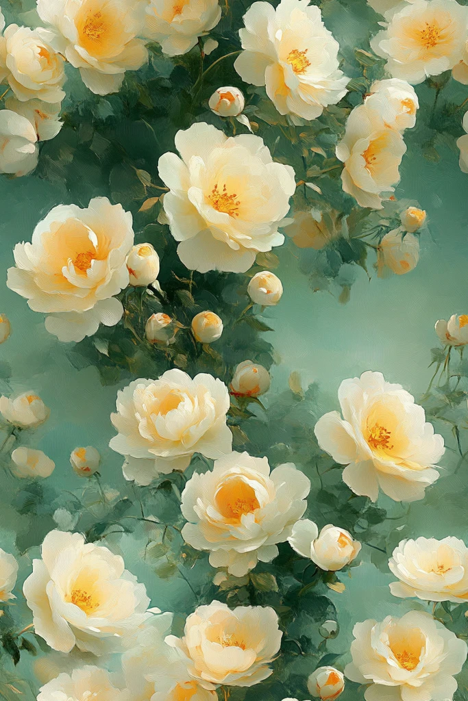 白牡丹黄玫瑰图