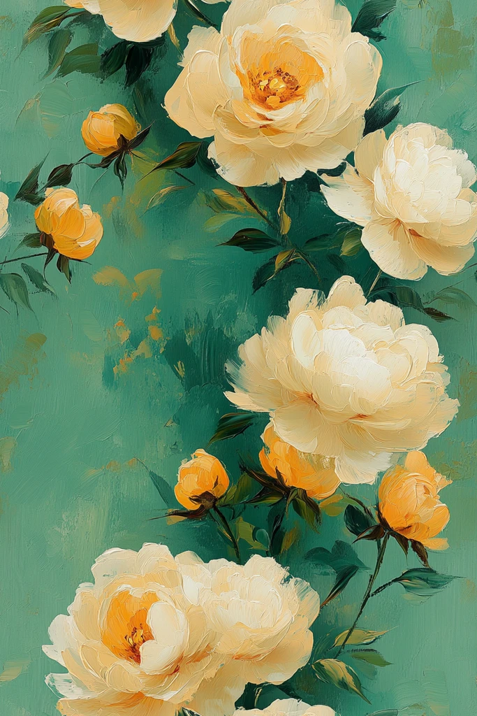 白牡丹黄玫瑰图