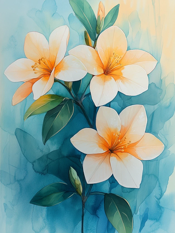茉莉花水彩画