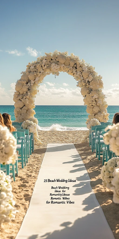 海边婚礼白色花艺仪式