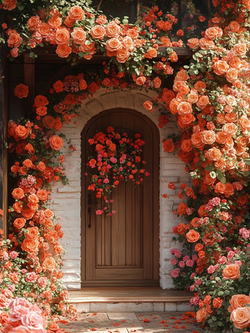 玫瑰拱门花墙门