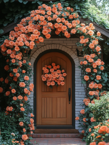 玫瑰拱门花墙门