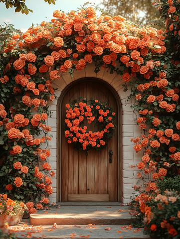 玫瑰拱门花墙门