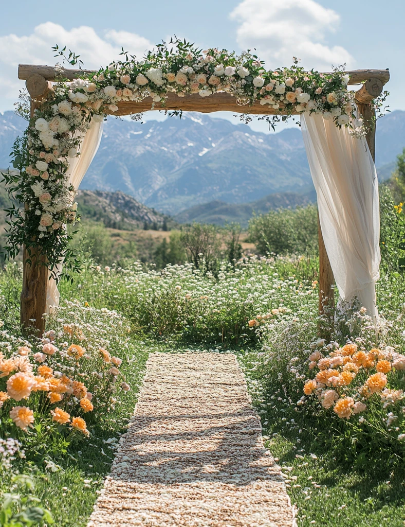 雪山背景的婚帐