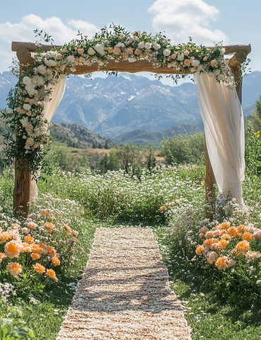 雪山背景的婚帐