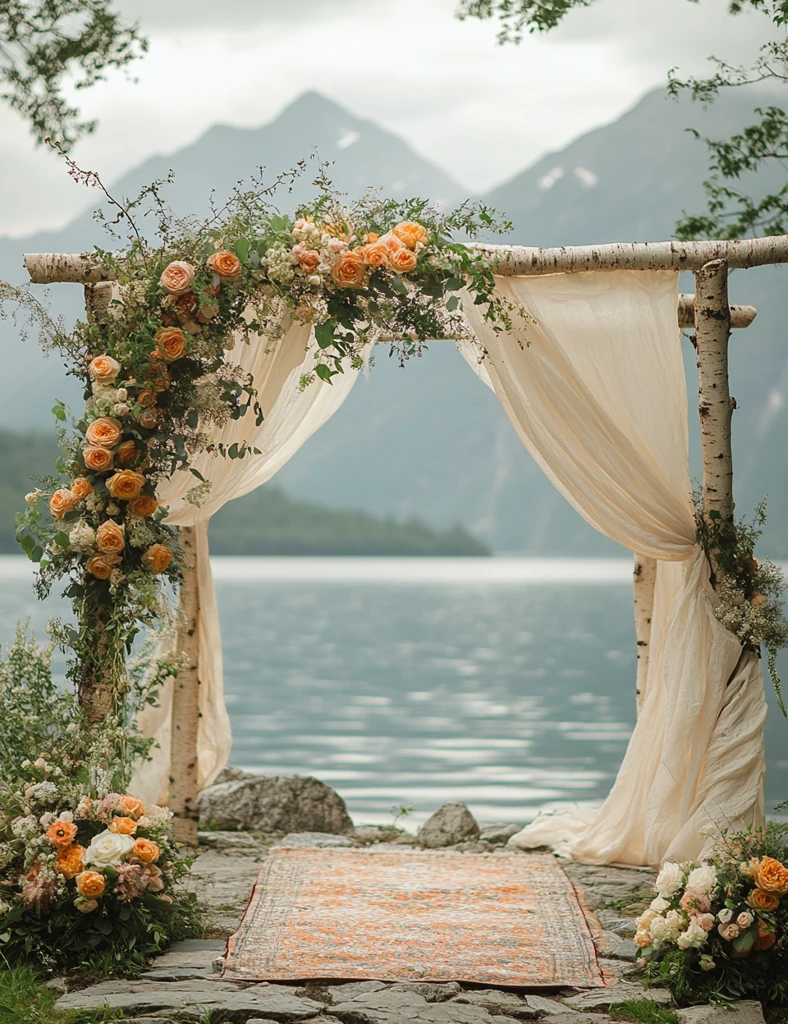 雪山背景的婚帐