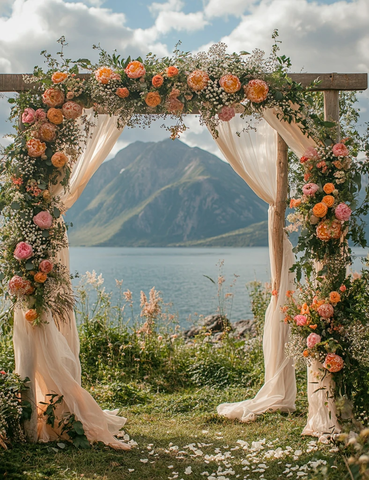 雪山背景的婚帐