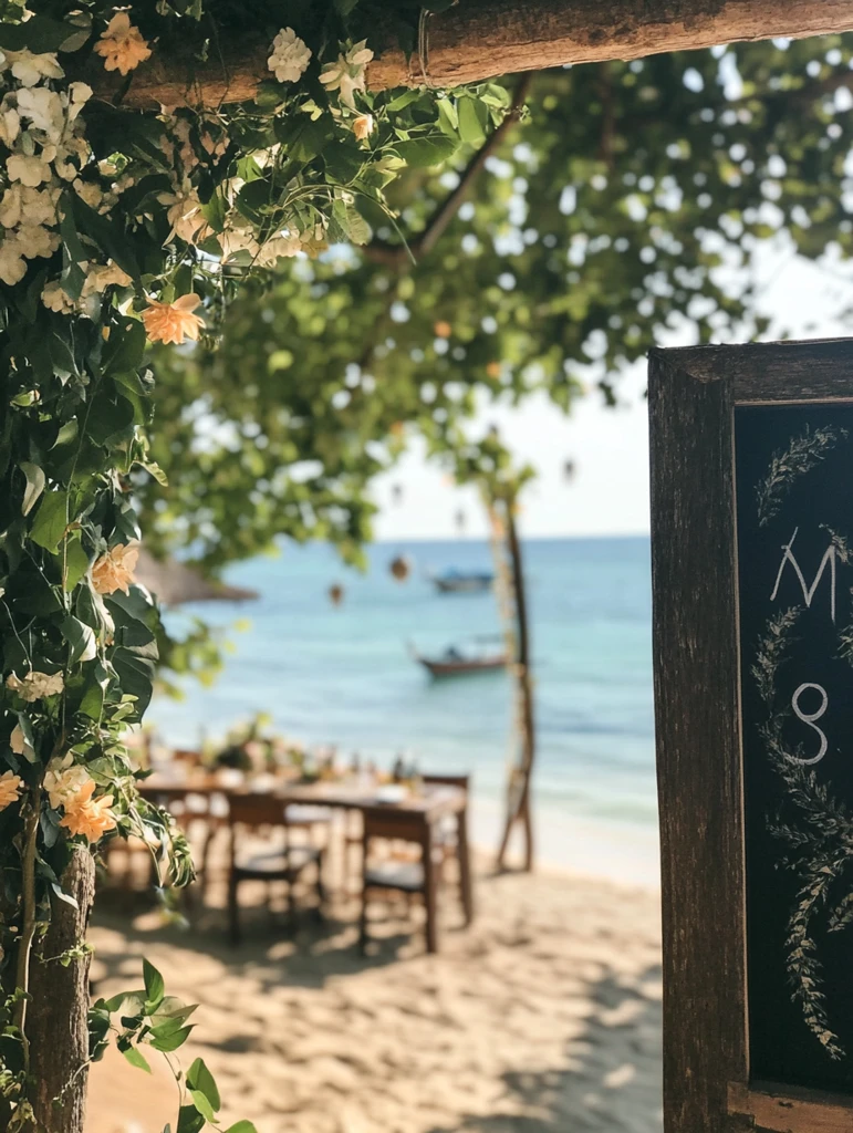 热带婚礼装饰海洋