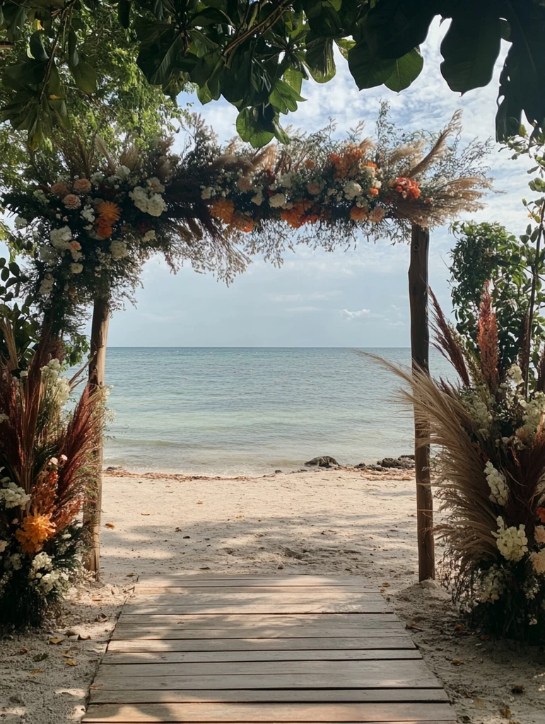 热带婚礼装饰海洋