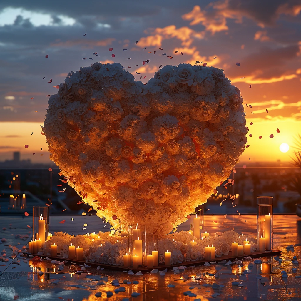 白色花心拱门求婚