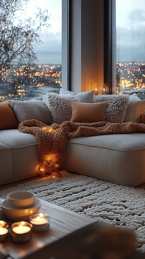 软沙发烛光茶杯