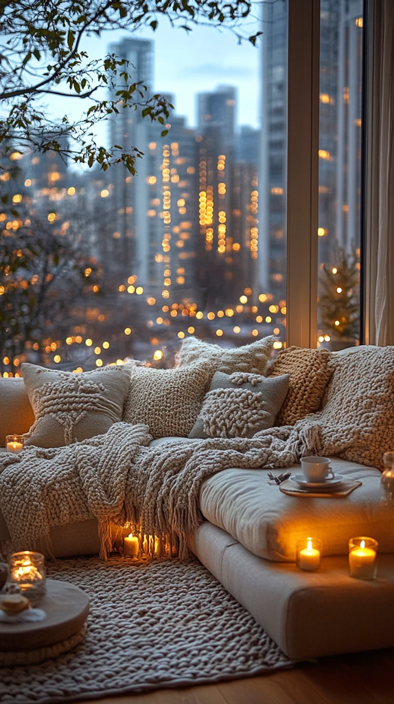 软沙发烛光茶杯