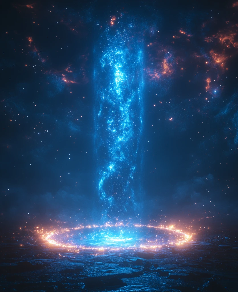 星环夜空数字浮动